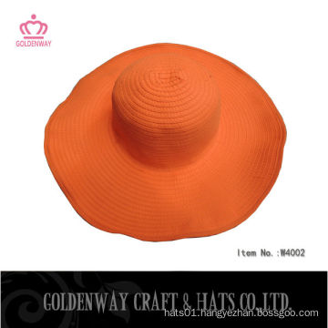 Orange Folding Sun Hat For Ladies 2014 New Design